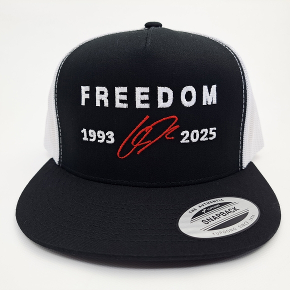 Yupoong Other - Freedom Charlie Kirk Black and White Snapback Hat